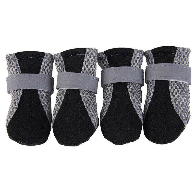 4Pcs XL Size Anti Slip Waterproof Protective Dog Shoes Rain Boots Pet Socks Booties - Black