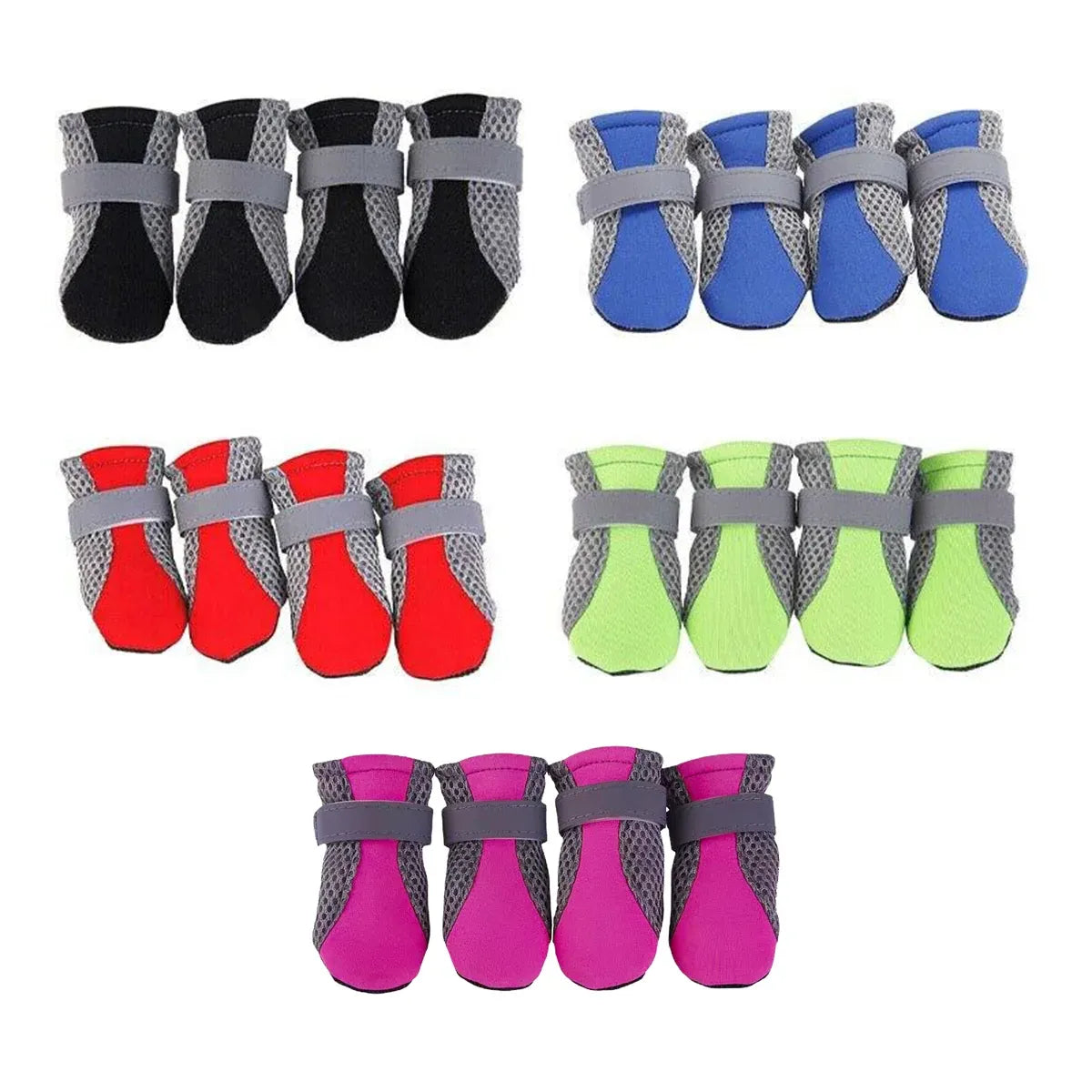 4Pcs XL Size Anti Slip Waterproof Protective Dog Shoes Rain Boots Pet Socks Booties - Black