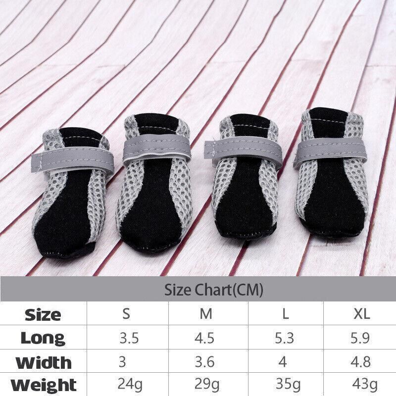 4Pcs XL Size Anti Slip Waterproof Protective Dog Shoes Rain Boots Pet Socks Booties - Black