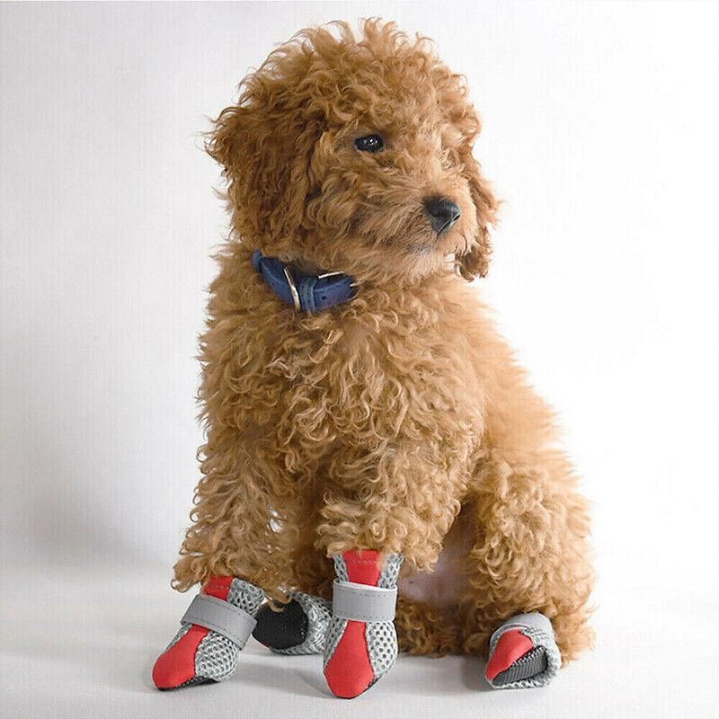 4Pcs XL Size Anti Slip Waterproof Protective Dog Shoes Rain Boots Pet Socks Booties - Black