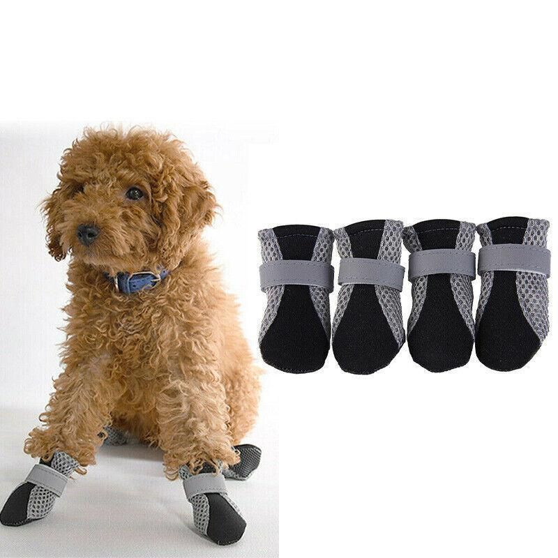 4Pcs XL Size Anti Slip Waterproof Protective Dog Shoes Rain Boots Pet Socks Booties - Black