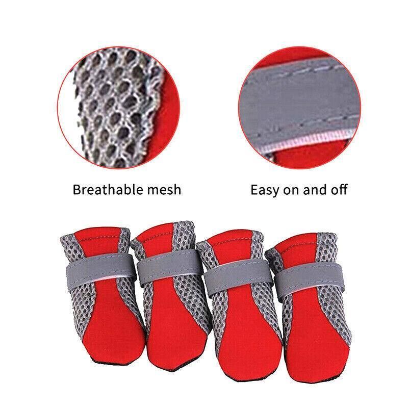 4Pcs XL Size Anti Slip Waterproof Protective Dog Shoes Rain Boots Pet Socks Booties - Black