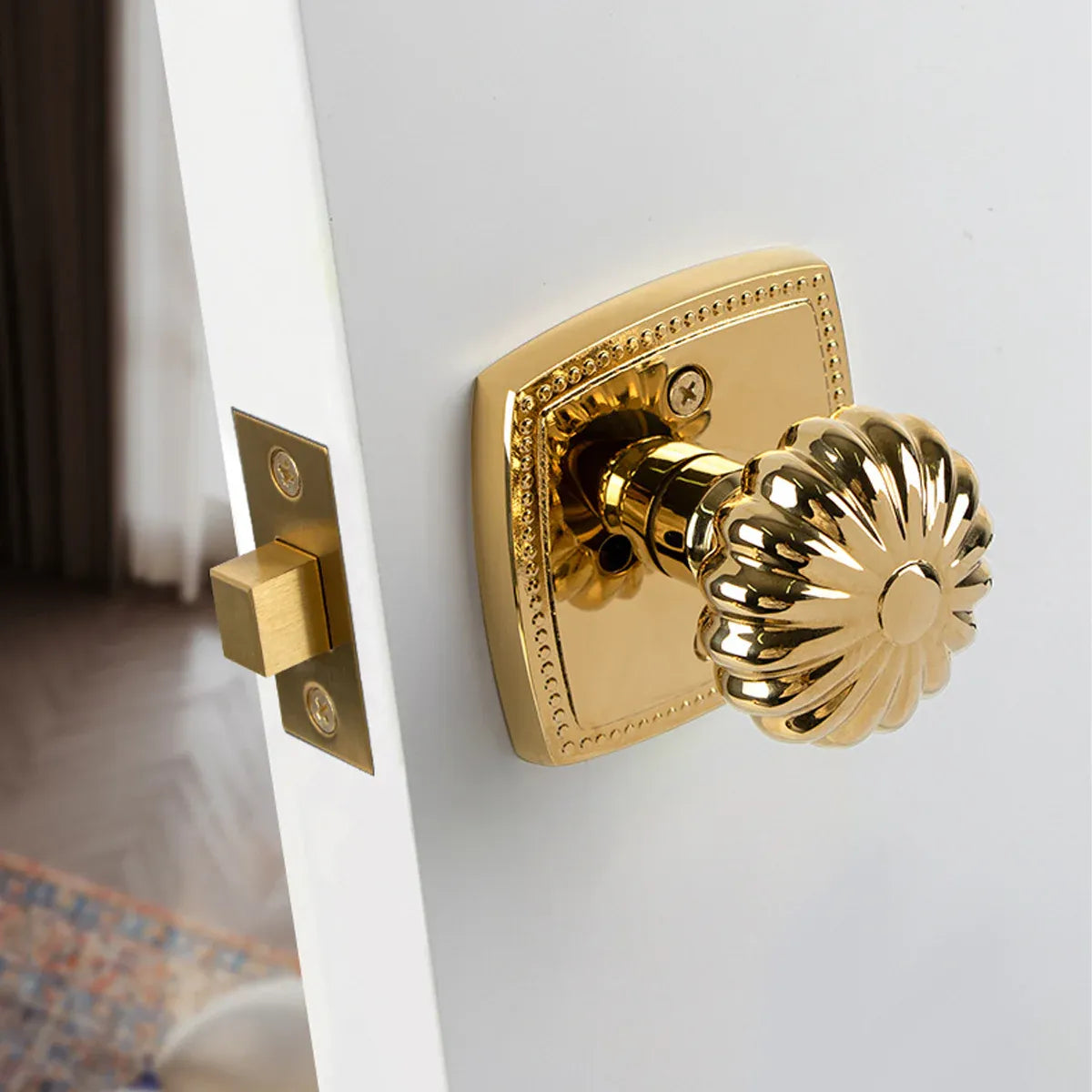 Pumpkin Door Lock Brass Invisible Bedroom Door Lock Indoor Privacy Security Lock