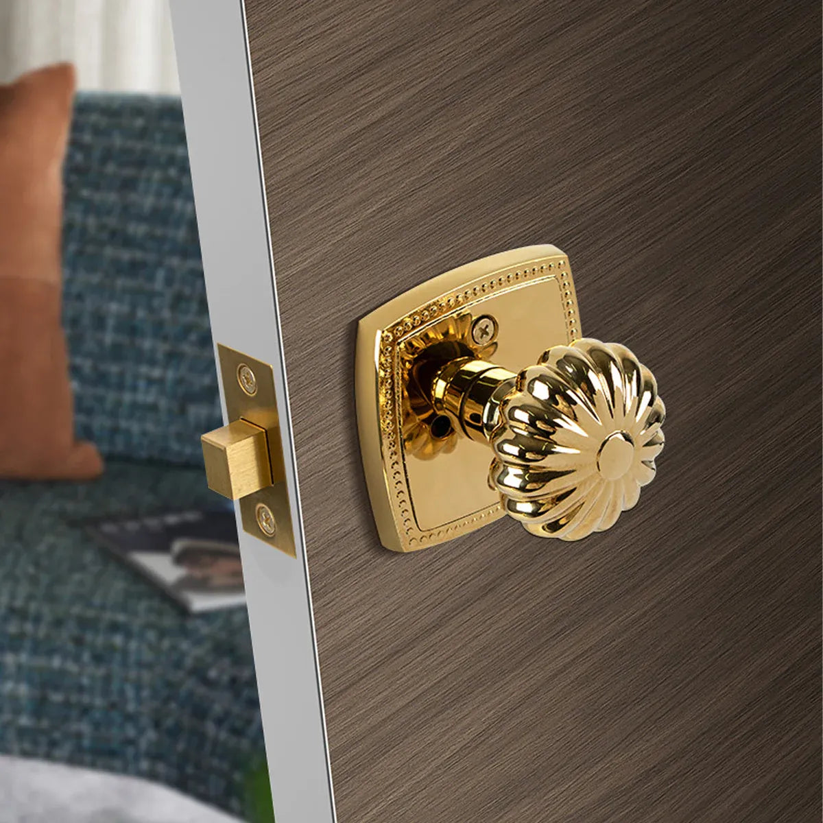 Pumpkin Door Lock Brass Invisible Bedroom Door Lock Indoor Privacy Security Lock