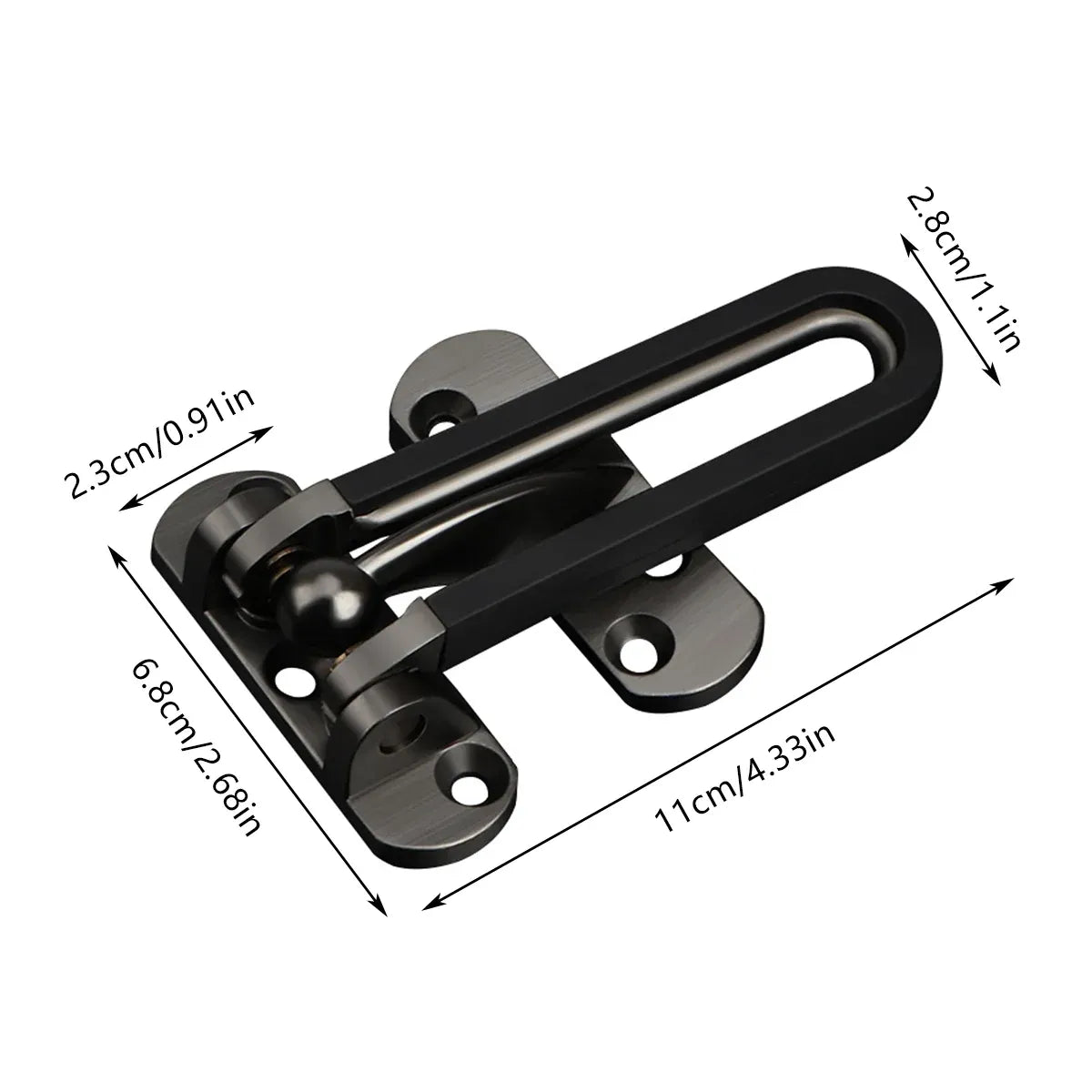 Anti Theft Lock Latch Door Bolt Security Lock For Home Bedroom Bathroom - Silver