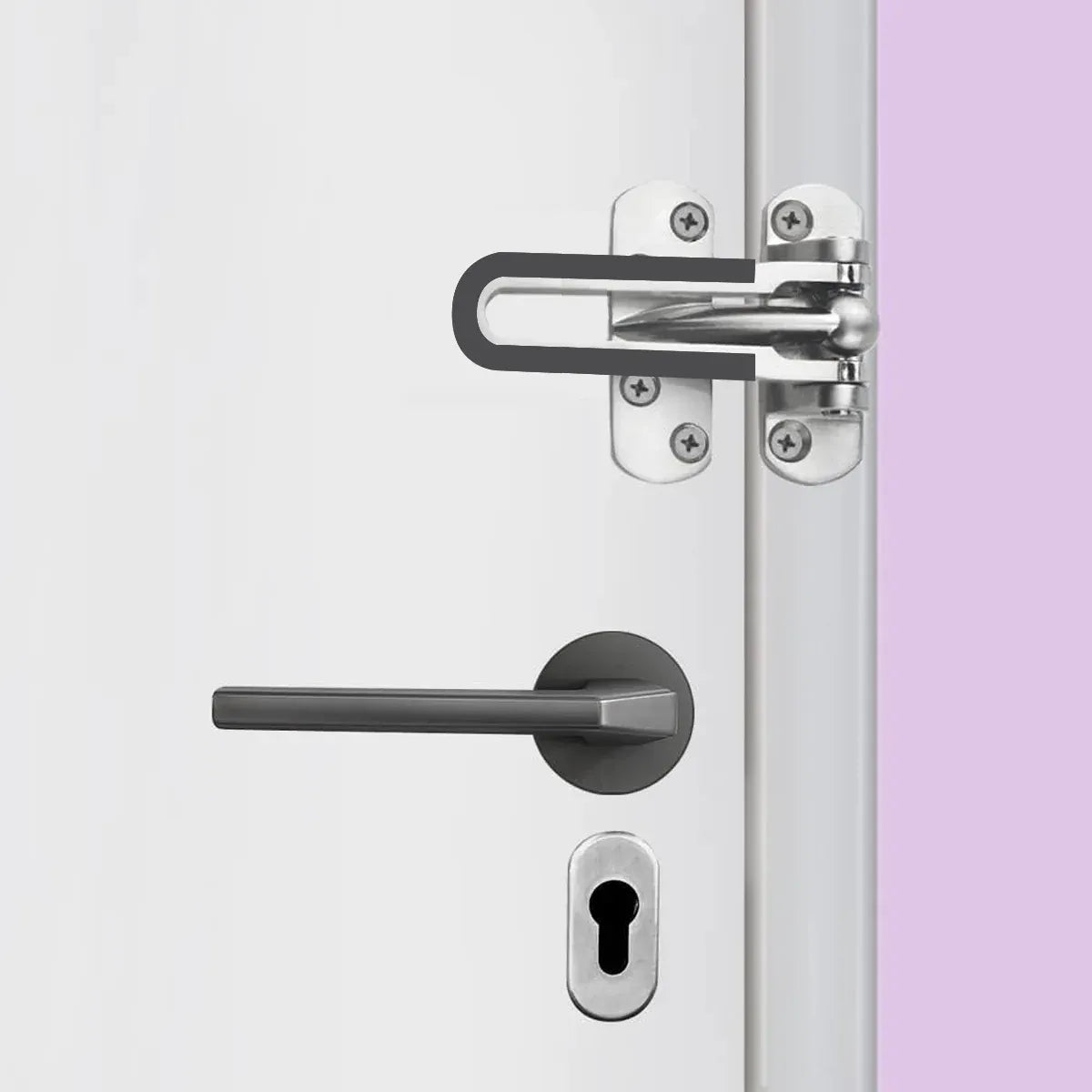 Anti Theft Lock Latch Door Bolt Security Lock For Home Bedroom Bathroom - Silver