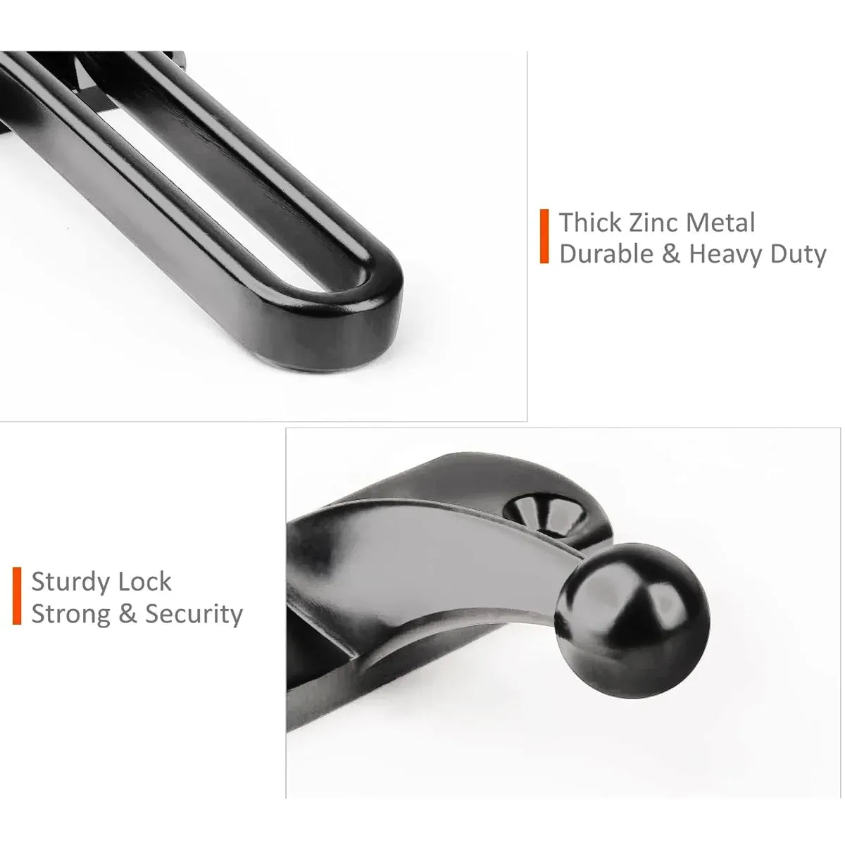 Anti Theft Lock Latch Door Bolt Security Lock For Home Bedroom Bathroom - Silver