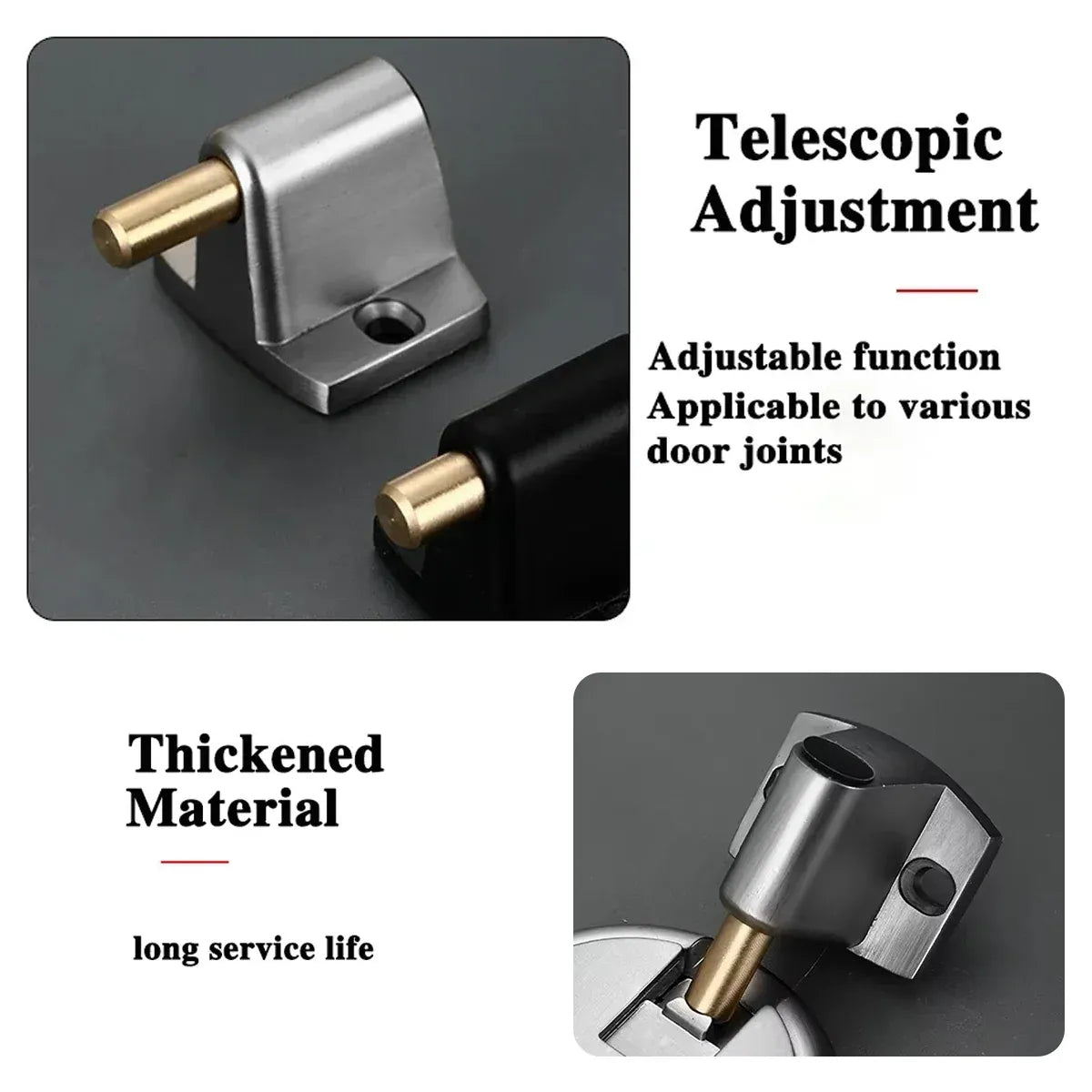 Push Lock Door Stop Floor Mounted Mechanical Door Holder Zinc Alloy - Bronze
