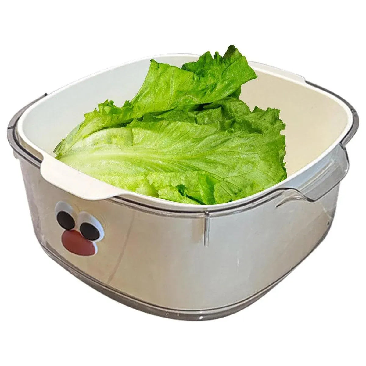 2 in 1 Cute Double Draining Fruit Basket Dishwashing Colander for Household - Green