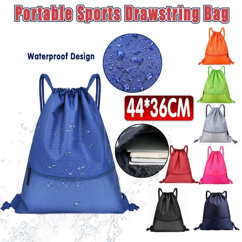 Backpack Sport Pack String Tote Gym Bag Cinch Sack School Drawstring Capacity - Green