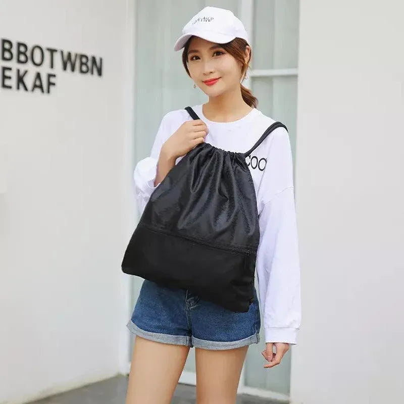 Backpack Sport Pack String Tote Gym Bag Cinch Sack School Drawstring Capacity - Green