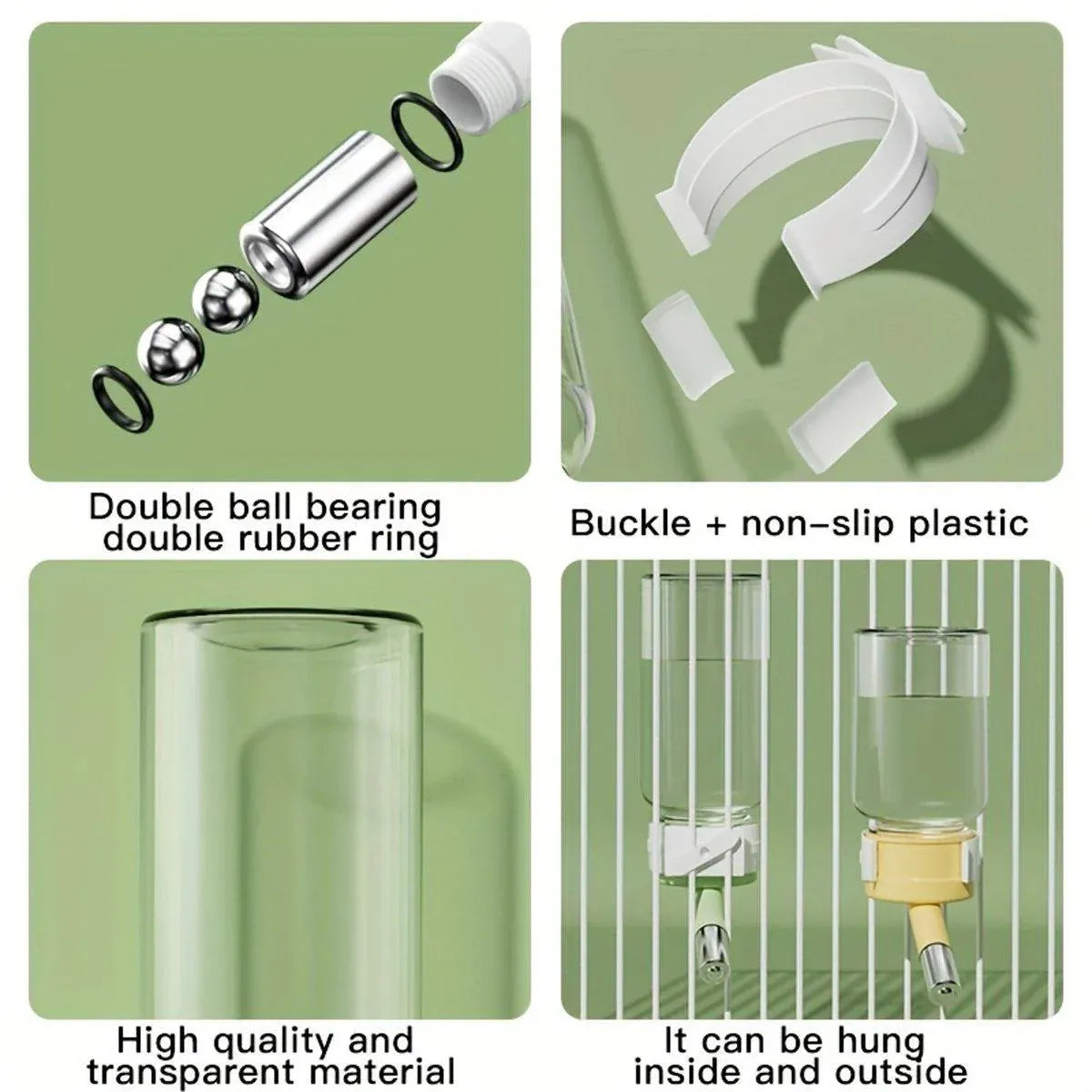Pet Water Bottle for Hamster Guinea Pig Rabbit Vacuum Drinking Feeder Kettle - 80ml-Yellow
