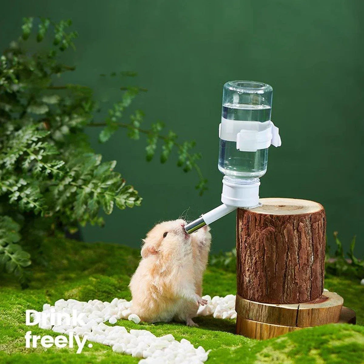 Pet Water Bottle for Hamster Guinea Pig Rabbit Vacuum Drinking Feeder Kettle - 80ml-Yellow