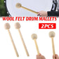 2pcs Felt Drumsticks Gong Mallets Soft Hammer Drum Accessories Percussion Tools