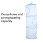 Foldable Clothes Drying Basket Three-layer Hanging Storage Breathable Organizer - Blue