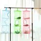 Foldable Clothes Drying Basket Three-layer Hanging Storage Breathable Organizer - Blue