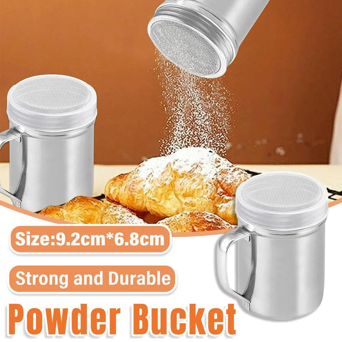 Stainless Steel Powder Shaker Mesh Sugar Flour Dispenser Spice Baking Tool