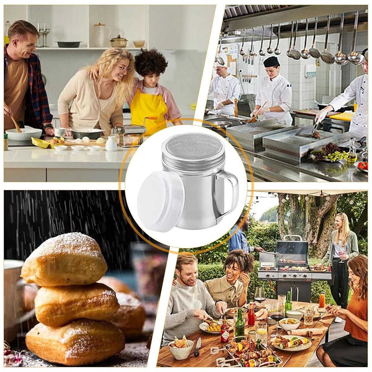 Stainless Steel Powder Shaker Mesh Sugar Flour Dispenser Spice Baking Tool