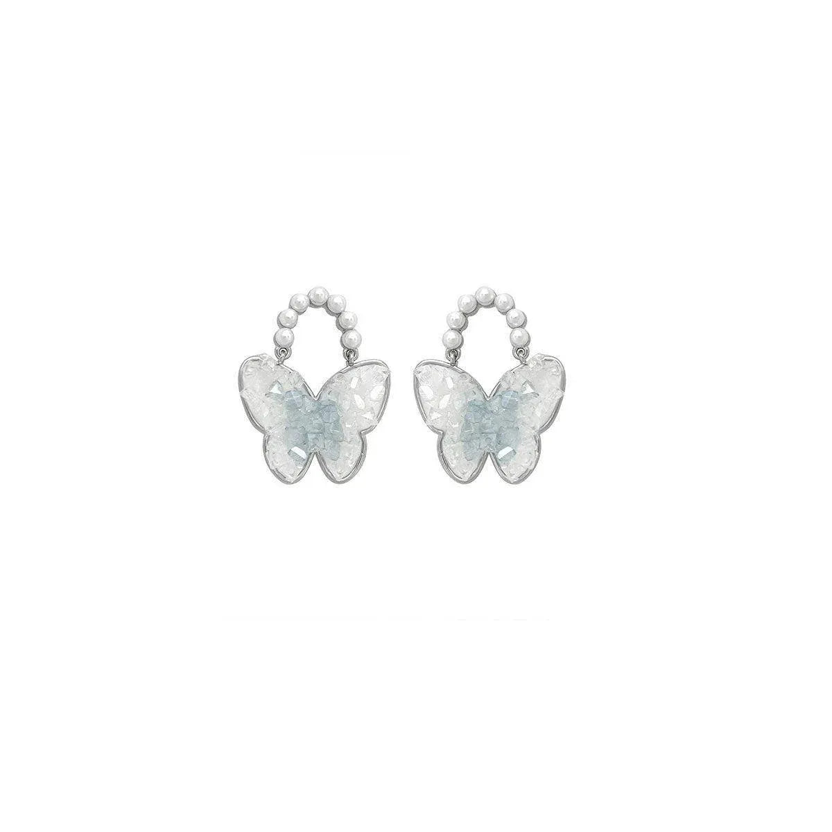 Blue Butterfly Stud Earrings Women Stylish Lightweight Fashion Jewelry Accessory