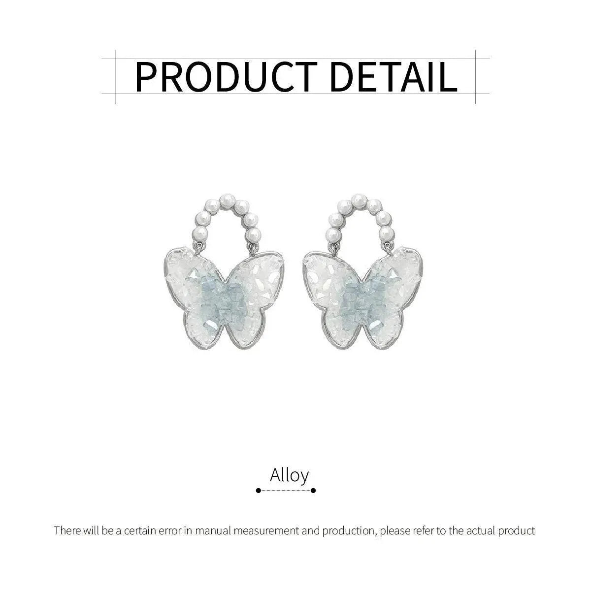 Blue Butterfly Stud Earrings Women Stylish Lightweight Fashion Jewelry Accessory