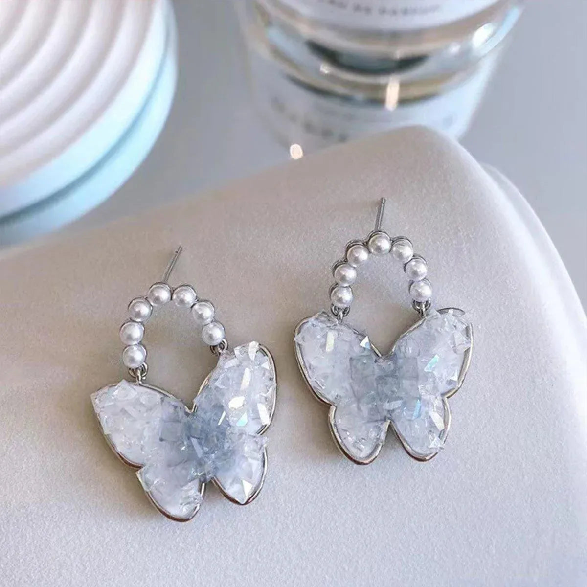 Blue Butterfly Stud Earrings Women Stylish Lightweight Fashion Jewelry Accessory