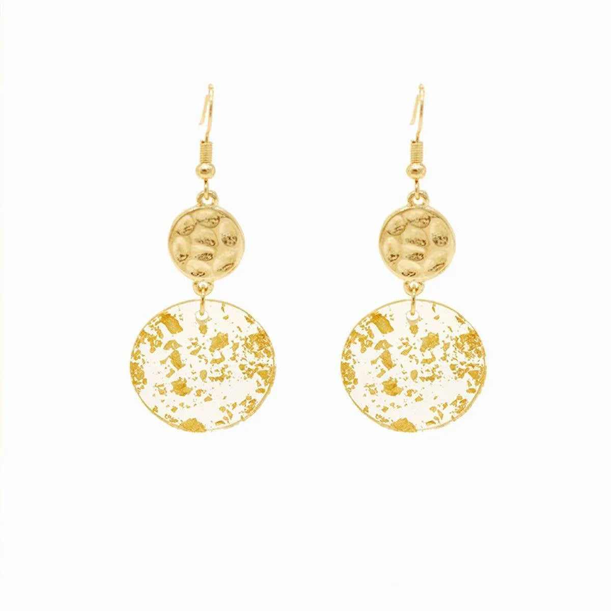 Chinese Vintage Acrylic Round Pendant Long Earrings Fashion Jewelry for Women