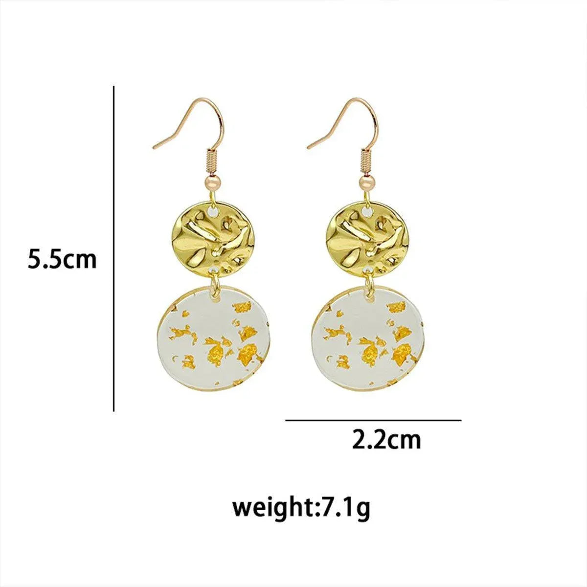Chinese Vintage Acrylic Round Pendant Long Earrings Fashion Jewelry for Women