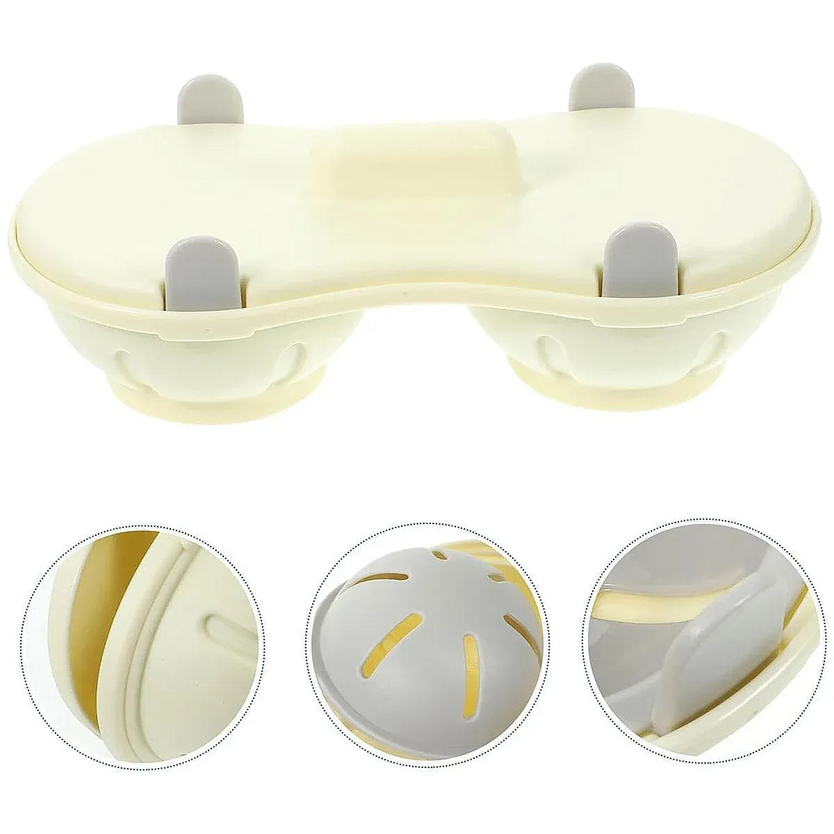 Microwave Egg Steamer With Lid Kitchen Egg Cooker Poacher Steam Box Container - Orange
