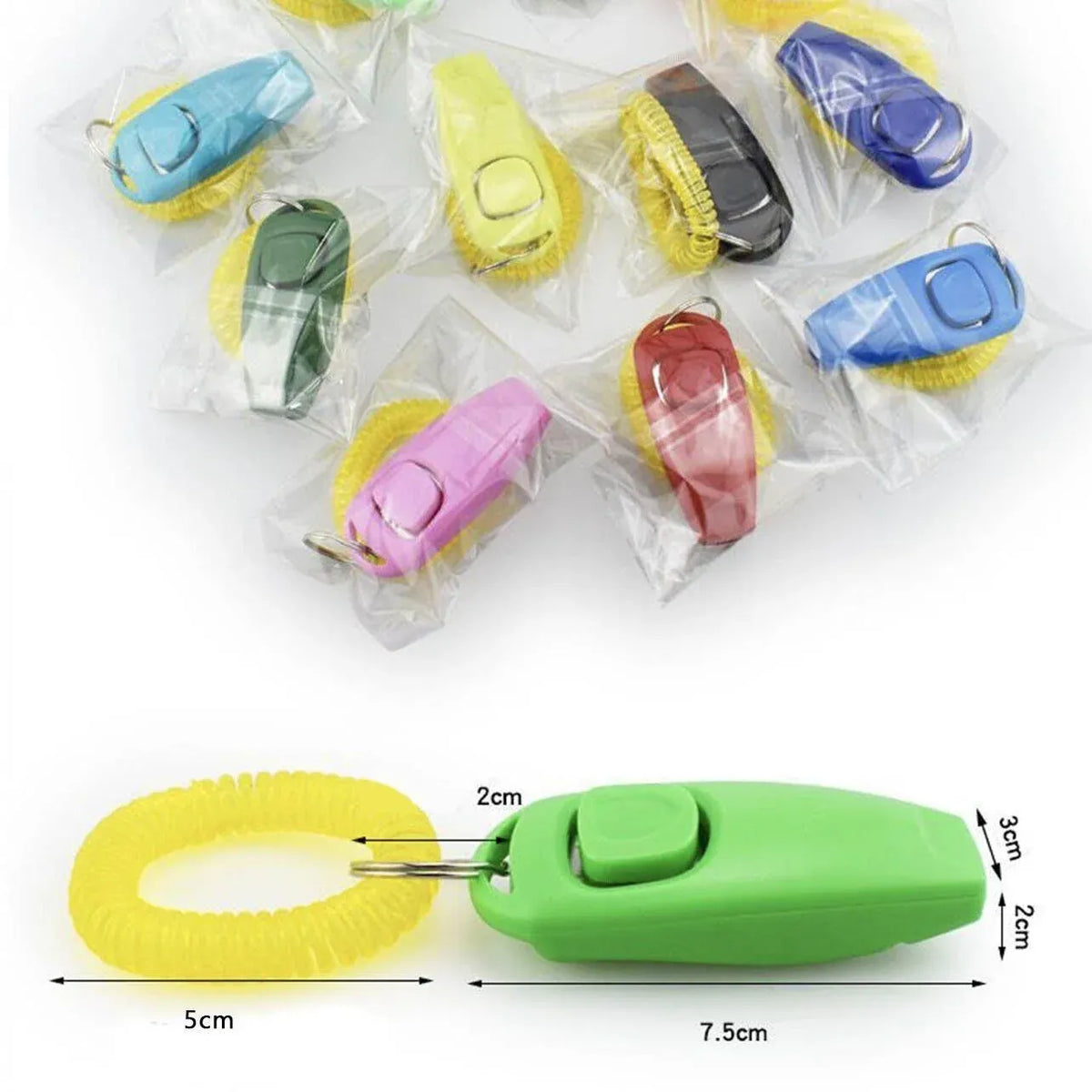Dog Whistle and Clicker Set for Training Stop Barking Obedience Tool Combo - Emerald Green