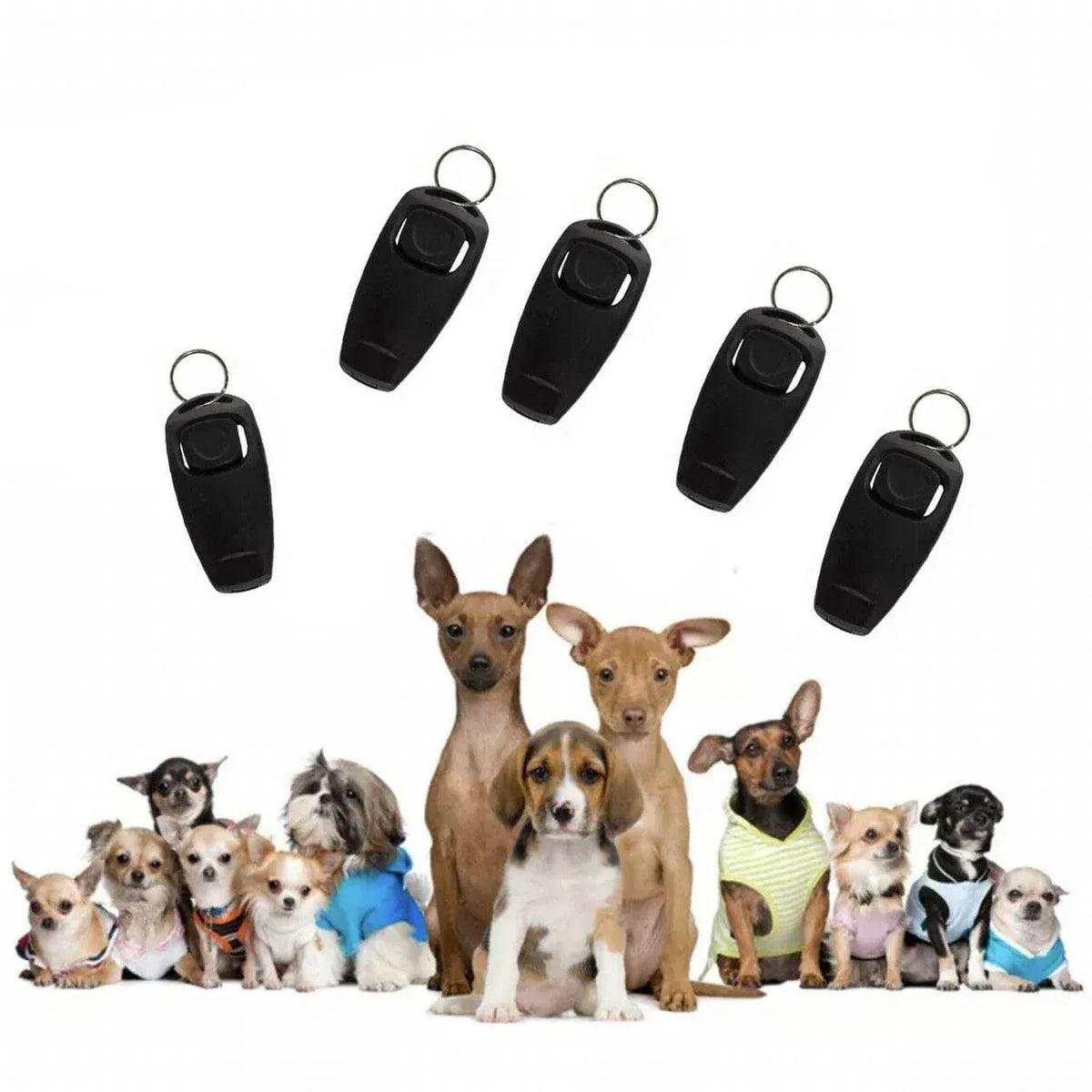 Dog Whistle and Clicker Set for Training Stop Barking Obedience Tool Combo - Emerald Green