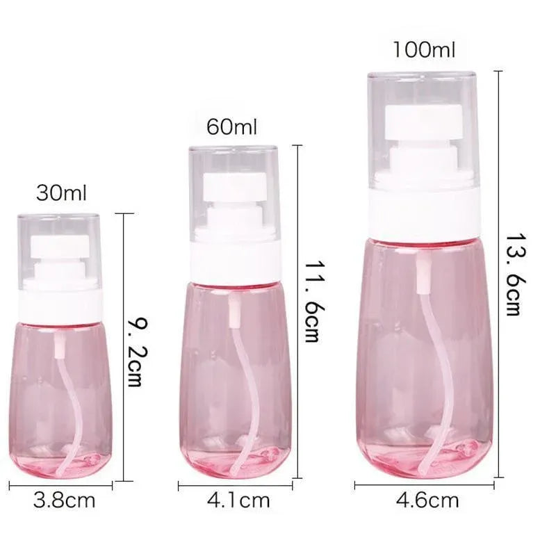 10pcs Portable Travel Emulsion Dispenser Bottle Press Pump Refillable Containers - Pink-30ml