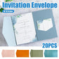 20PCS 3D Tri-Fold Holiday Wedding Invitation Envelope Greeting Cards Aesthetic - Pink