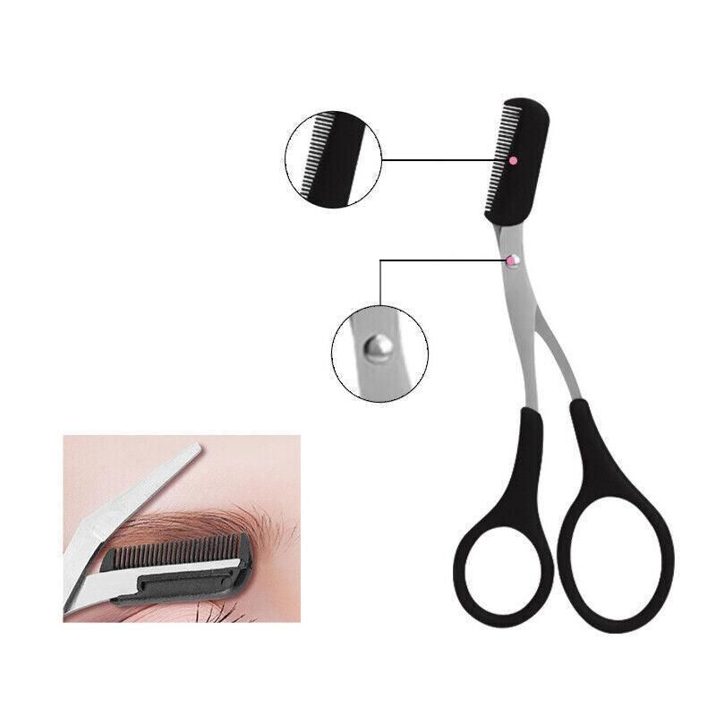 3Pcs/Set Eyebrow Trimming Eyelash Brush Folding Tweezers Portable Makeup Tools