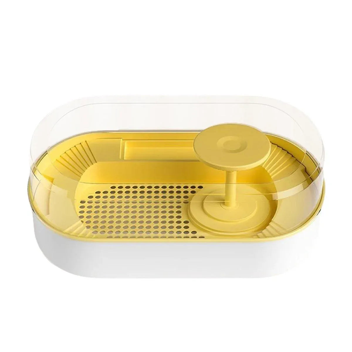 Small Turtle Feeding Tank Basin Aquarium Feeding Box for Turtles Reptiles - Yellow