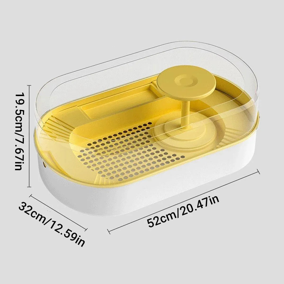 Small Turtle Feeding Tank Basin Aquarium Feeding Box for Turtles Reptiles - Yellow