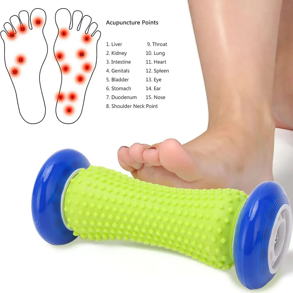 Foot Massage Roller Muscle Relaxation Arch Care Yoga Fitness Tool - Blue