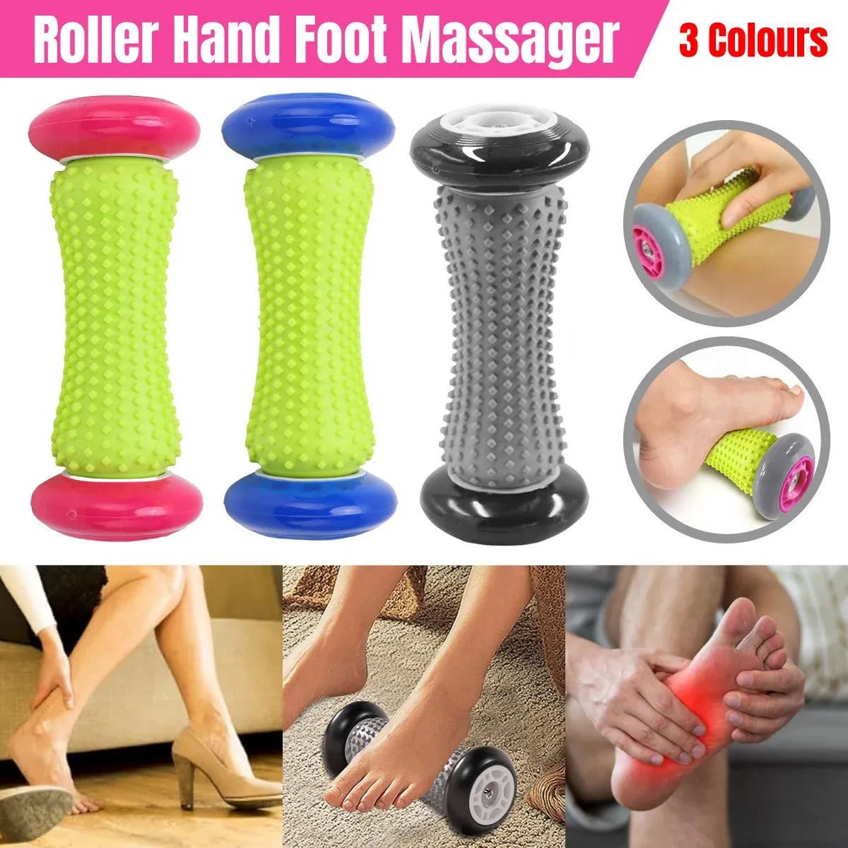 Foot Massage Roller Muscle Relaxation Arch Care Yoga Fitness Tool - Blue