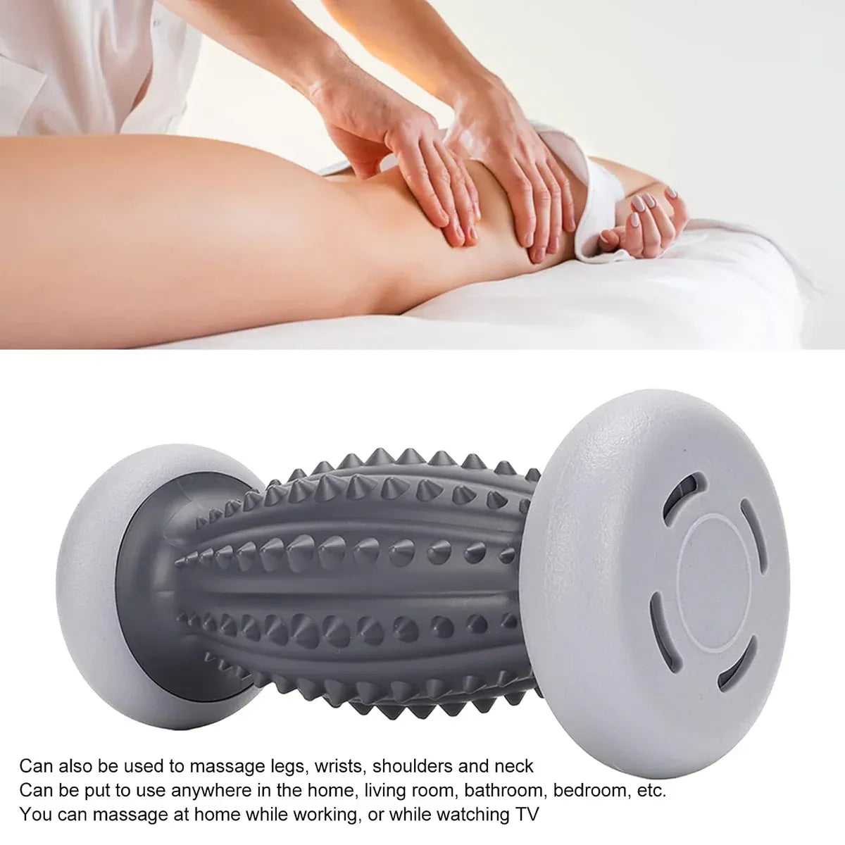Foot Massage Roller Muscle Relaxation Yoga Exercise Tool for Home Use - Grey-Black