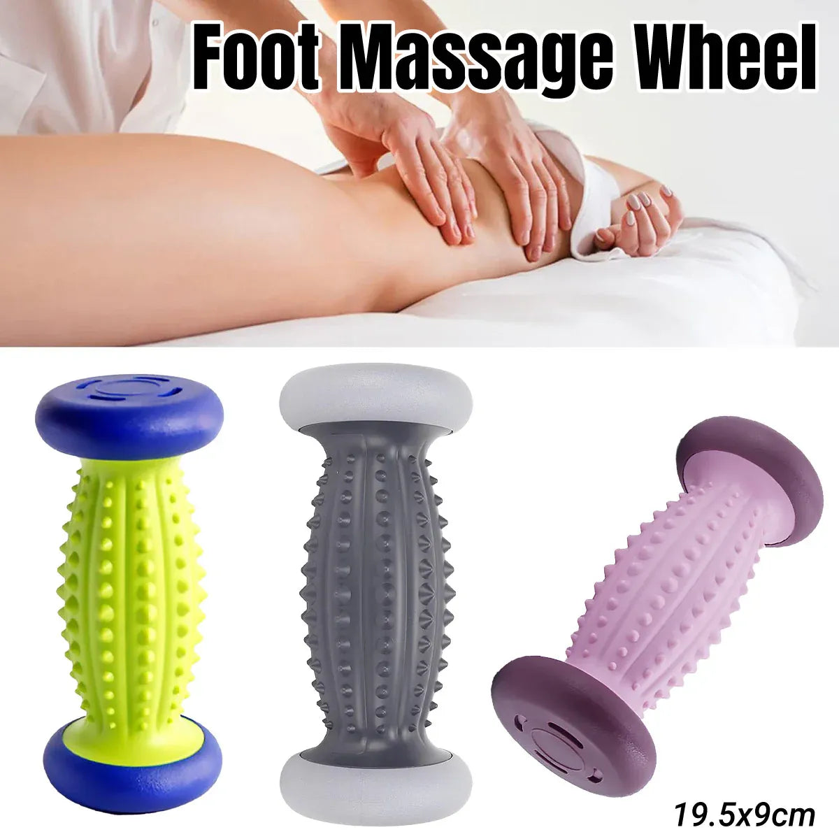 Foot Massage Roller Muscle Relaxation Yoga Exercise Tool for Home Use - Grey-Black