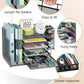 Multi Layer Desktop File Rack Storage Organizer Black Plastic for Office Home