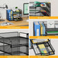 Multi Layer Desktop File Rack Storage Organizer Black Plastic for Office Home