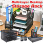 Multi Tier Desktop Organizer File with Holder Document Storage Rack Office
