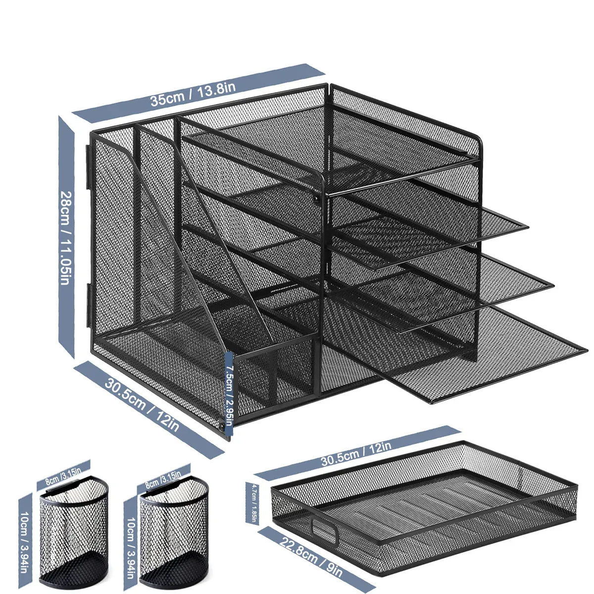 Multi Tier Desktop Organizer File Holder