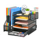 Document Storage Rack Office Shelf Black 461085 Multi Tier Desktop Organizer File
