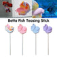 Fish Teaser Stick Interactive Training Pen Toy for Fish Tank Fun and Engagement - Colourful