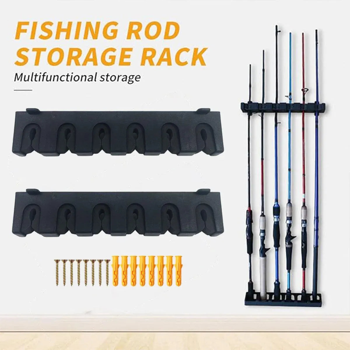 Wall Mounted Fishing Rod Holder Display Rack Sturdy Fishing Rod Storage Stand