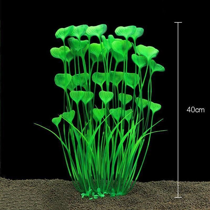 Aquarium 40cm Artificial Simulation Water Plants Fish Tank Plant Grass Decor - Pink