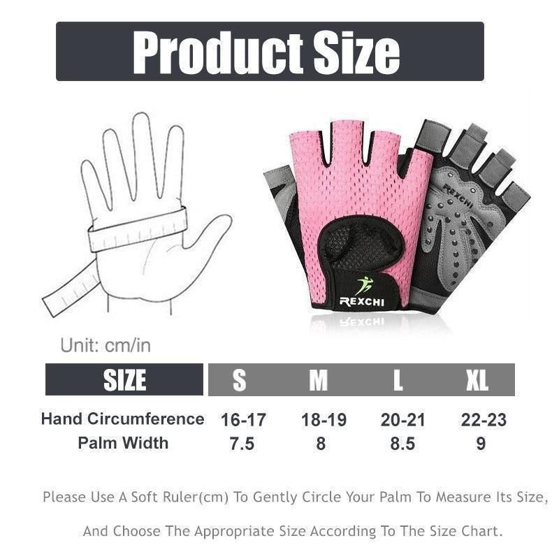 M Size Women Fitness Gym Training Gloves Half Finger Gel Weight Lifting Workout Gloves - Pink
