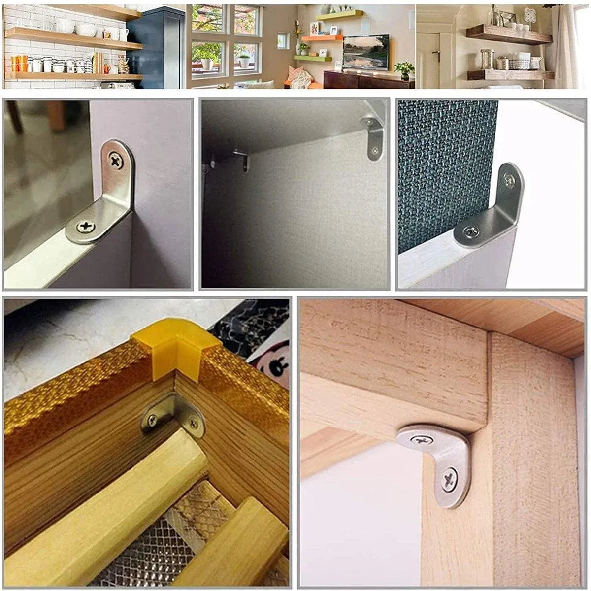 10pcs 90-degree L Type Angle Brackets Right Angle Fixed Support Furniture Connector - 25*25*16mm