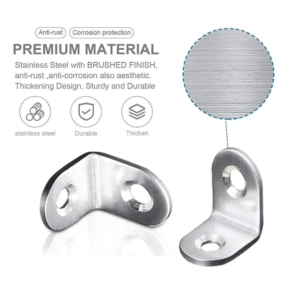 10pcs 90-degree L Type Angle Brackets Right Angle Fixed Support Furniture Connector - 25*25*16mm